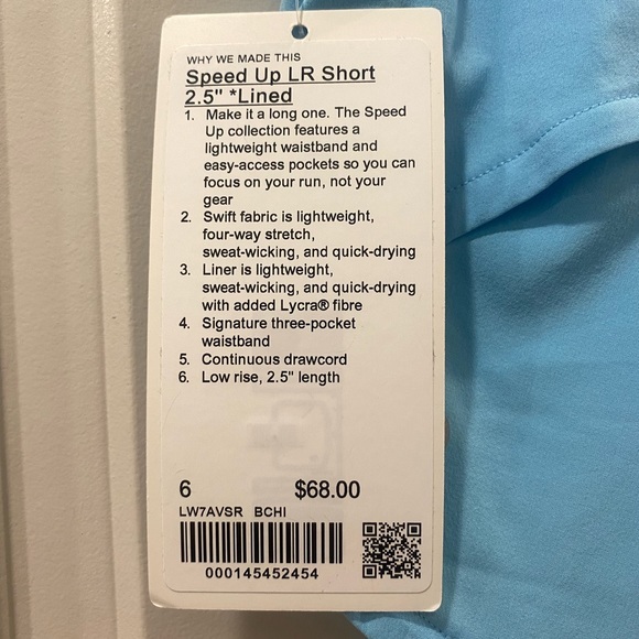 NWT Lululemon Speed Ups 2.5” Size 6 Blue Chill - Picture 4 of 7